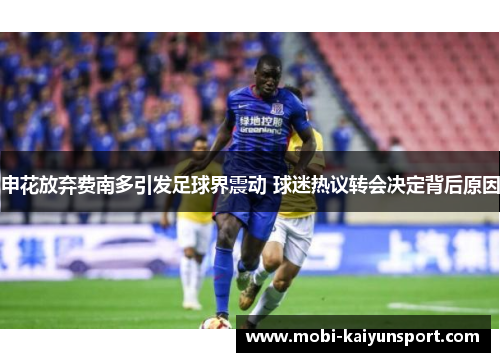 申花放弃费南多引发足球界震动 球迷热议转会决定背后原因
